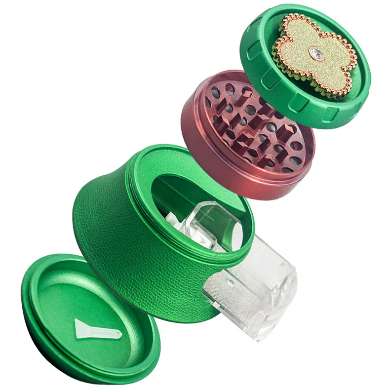 GZ33634416 Rubber Paint New Vase Design 4 layers Colored Petal Smoking Accessories Tobacco Crusher Herb Grinder