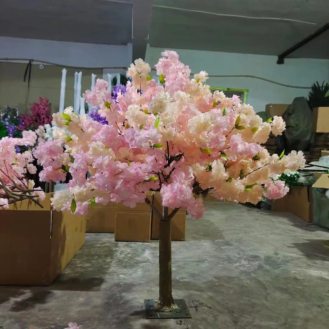 Artificial Cherry Blossom Tree White Pink Artificial  Indoor Outdoor 3ft 4ft 5ft Customized Flower Cherry Blossom Tree