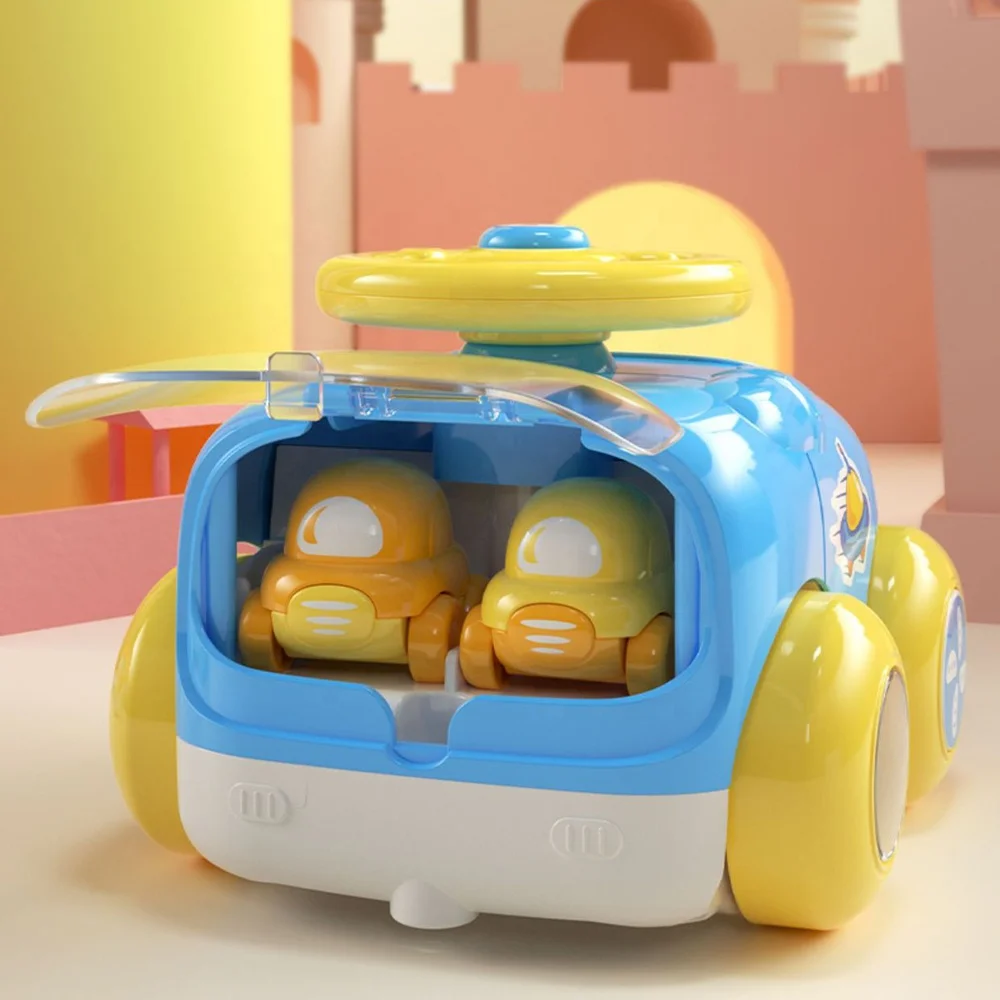 Baby cartoon catapult car toy press and go catapult vehicles inertial ejection storage car with anti-collision & fall resistance