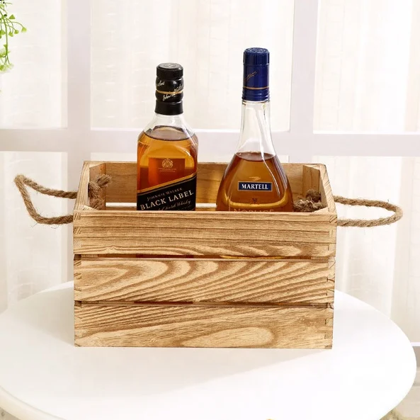 
Wooden packing gift craft Product Vintage solid wooden customized toy storage box vegetable fruit shipping crate 