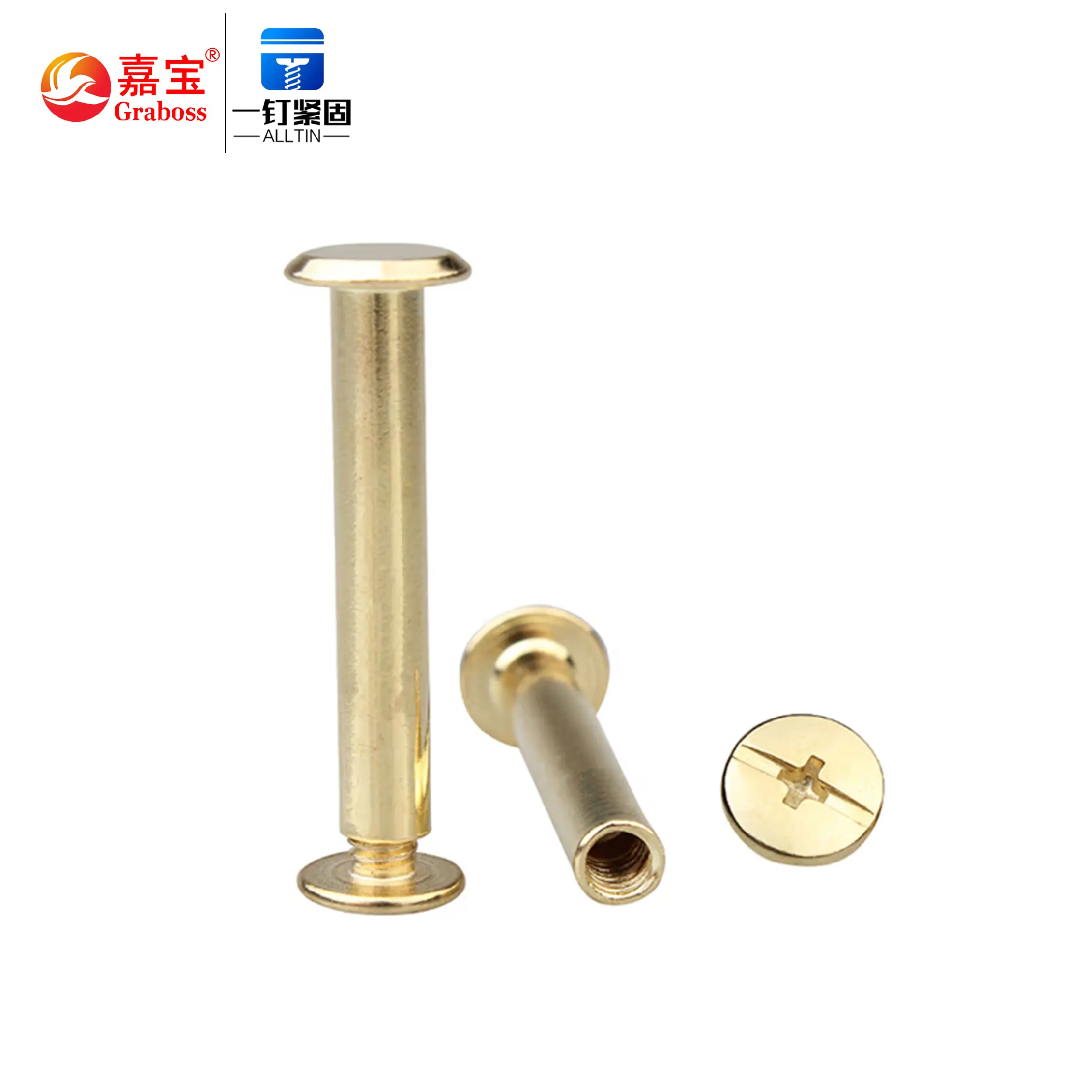 Brass Material Male Female Screws Book Binding Screw Post Binders Aluminum Male Female Chicago Screw GB Chiffon Plain Long Skirt