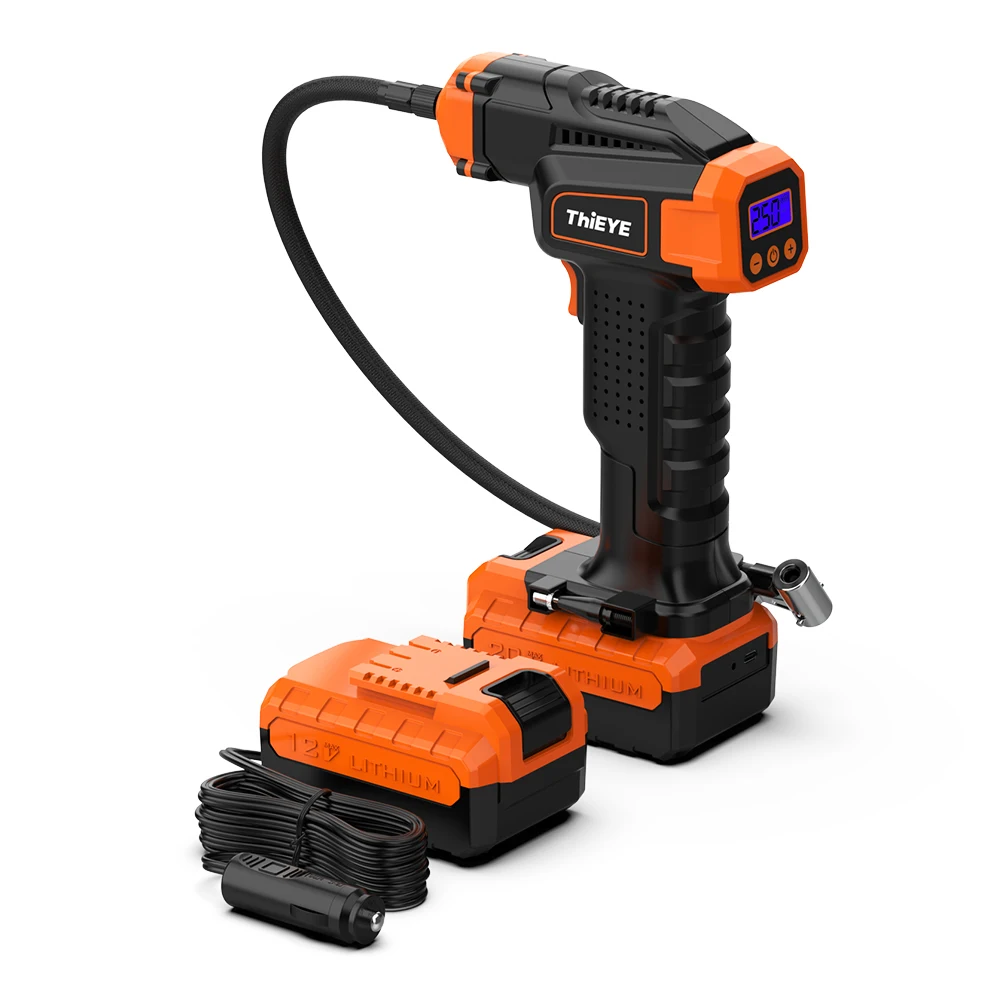 ThiEYE 20V Cordless Tire Inflator Portable Air Compressor, 150PSI 10000mAh Rechargeable Battery Digital Pressure Gauge  Factory