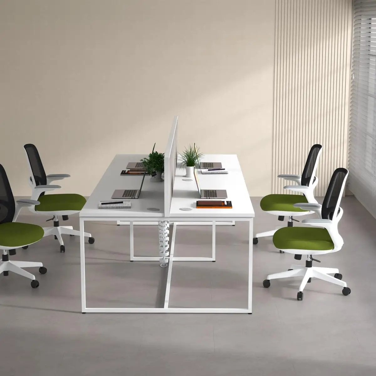 iULTRA 4 Person Coworking Spaces Office Table Workstation Modular 4 L Desk Modern Offices Home Workstation Office Furniture