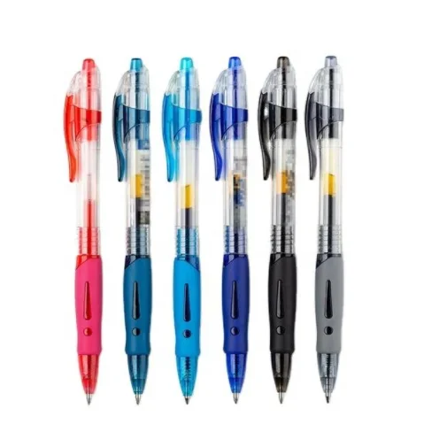 Retractable Gel Pen Office Supplies Plastic Gel Ink Pen (3colors)