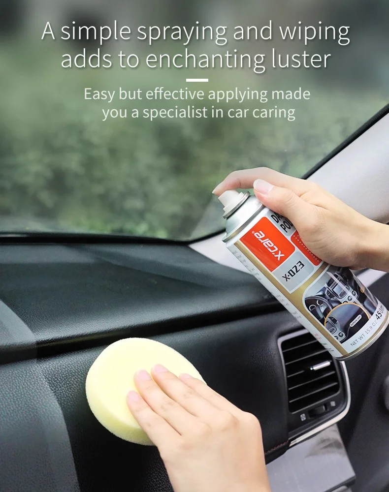 Car Interior Upholstery Polish Spray 650ml Adding to Gloss Car Care Products