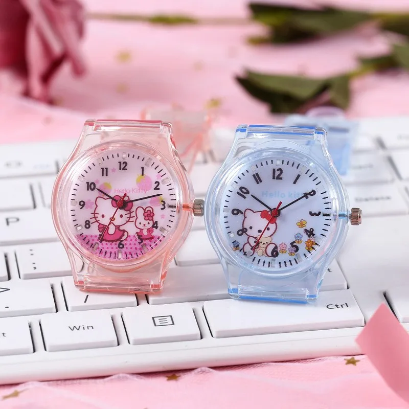 Custom pattern Cartoon Transparent plastic kids wrist watch cartoon character watches for kids boys girl