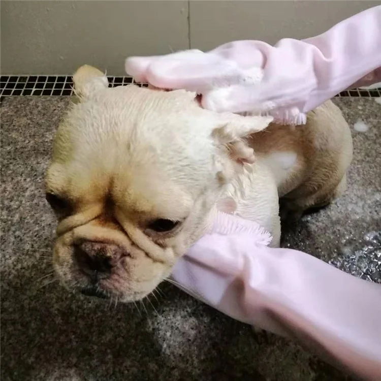 Hot sale waterproof dish washing household gloves rubber kitchen cleaning gloves reusable silicone gloves