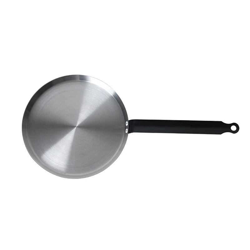 New Customizable Diameter 24cm Carbon Steel Grill Pan Steak Frying Pan 1.6mm Thick round Fry Pan for Restaurant Hotel Use