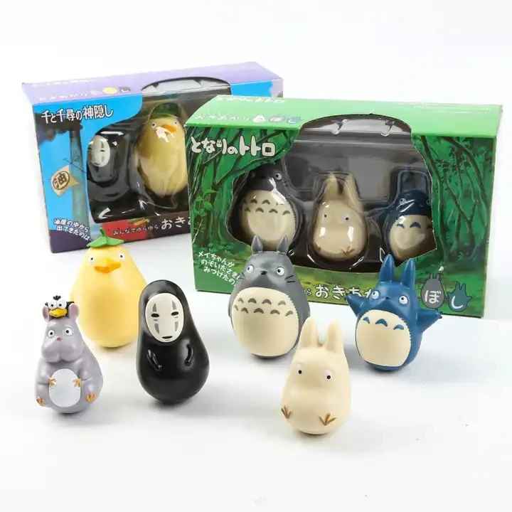 3Pcs/Set Hayao Miyazaki My Neighbor Totoro Boh Baby Rat PVC Action Figure Model Toy Tumbler Doll