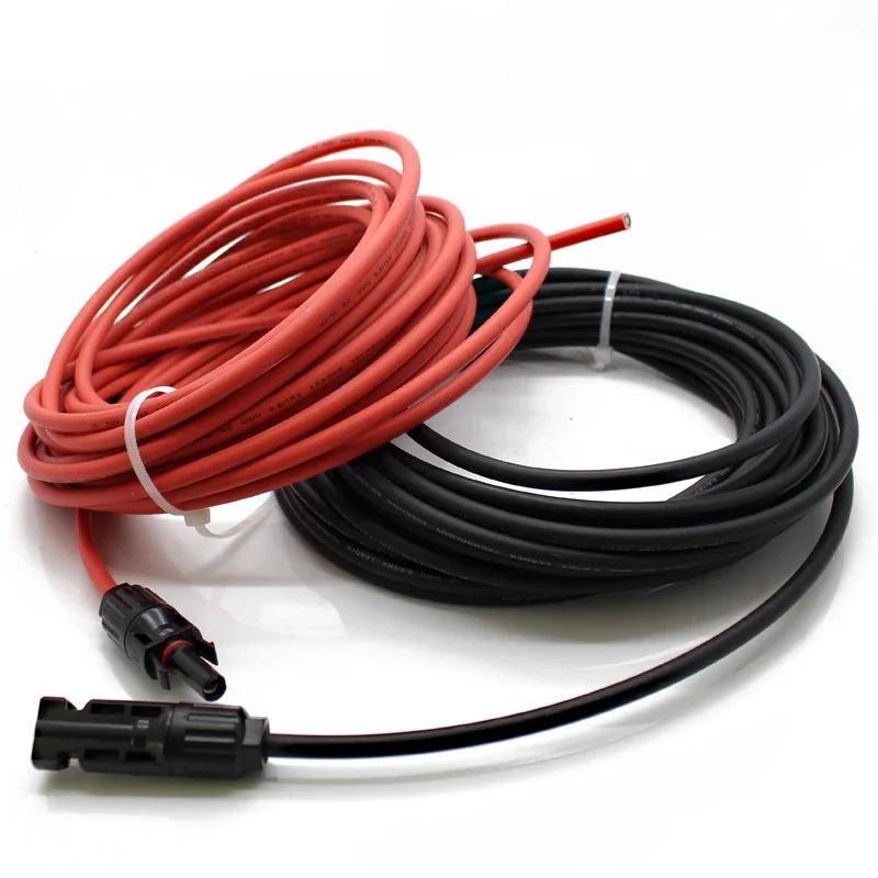 Male and Female Solar Cable Connector Solar PV Cable Copper Wire with Connector Extension Cable 10 AWG Length=10M
