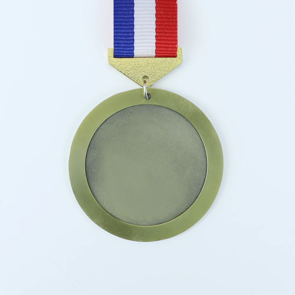 Custom Medallas Award Metal Gold Ribbon Sport Blank Trophies and Medals in color