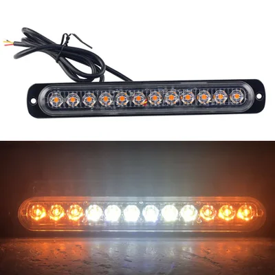 12v car emergency light Red blue green amber 12 led grille strobe light warning light