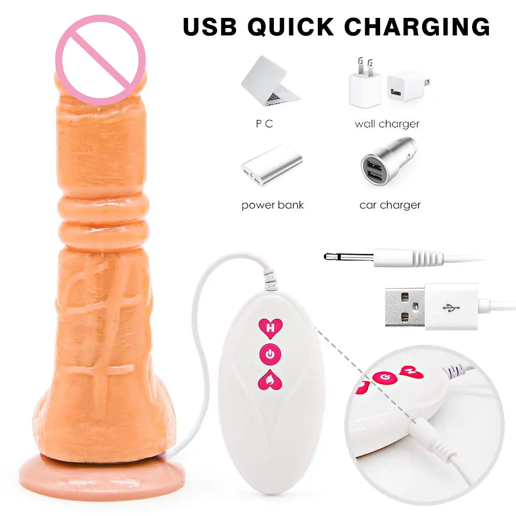 
Dildo Sutom Suction Cup Electric Realistic Women Penis Telescopic thrusting vibrator sex toy women 