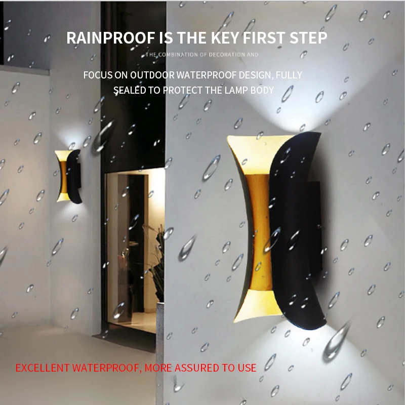 Outdoor Garden Lighting Led Wall Lamp Up and Down White Lamps Power Chip Warm Bracket Wall Light