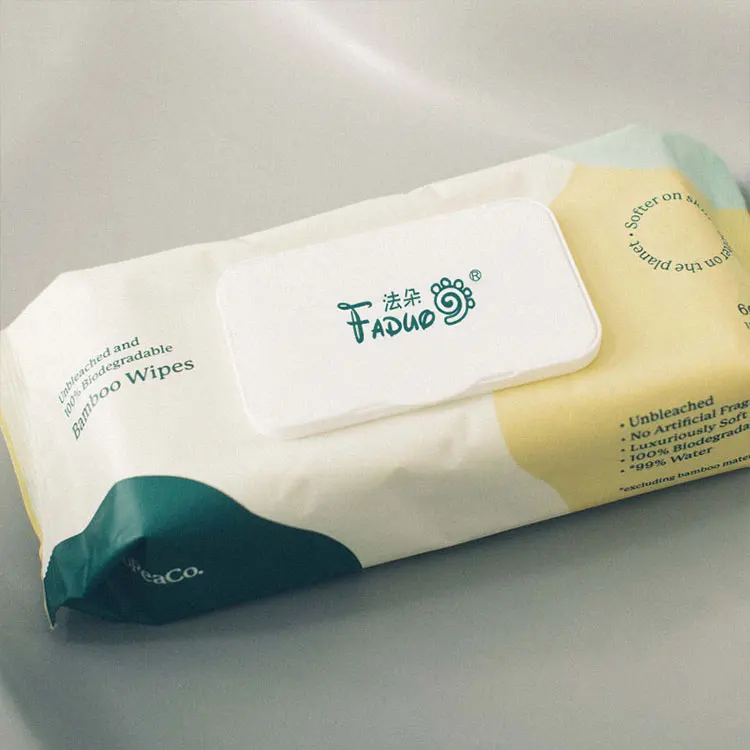 custom logo eco friendly biodegradable flushabe baby 99% water unbleached bamboo wipes