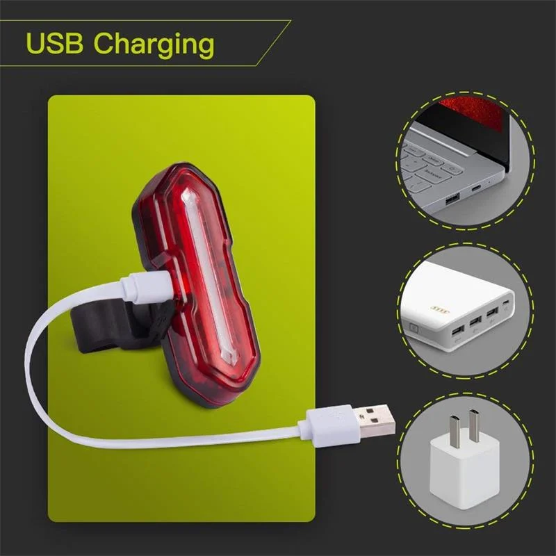 New Image Bright USB Waterproof LED Light for Scooter Bike Spare Parts Double Color Display IPX4 Waterproof  Lamp Scooter Lights