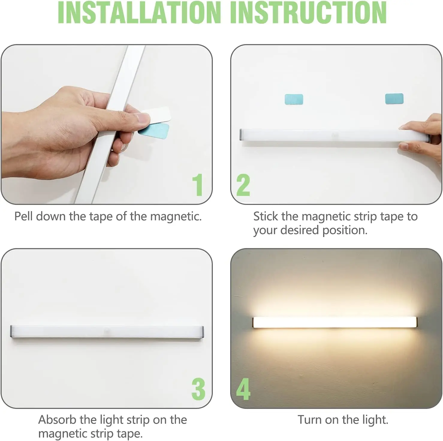 Best seller USB Rechargeable Motion Sensor 100mm 200mm 300mm Cabinet Lights LED Closet Light for Kitchen