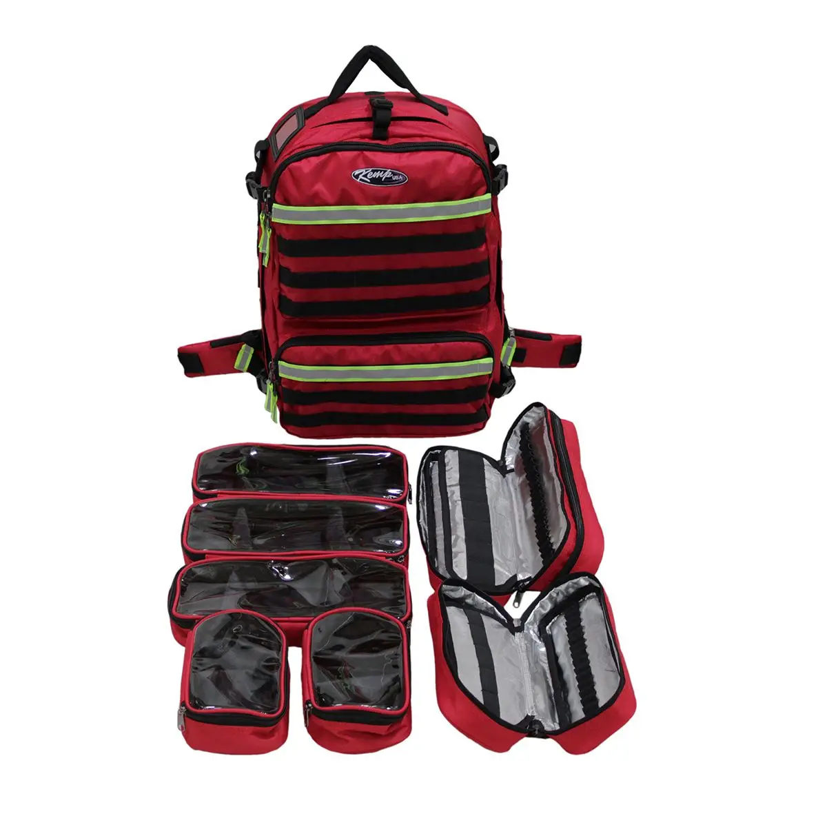 Medium Capacity EMS Backpack for Basic Life Support Survival First Aid Kit with Reflective Strap Medical Rescue Bag