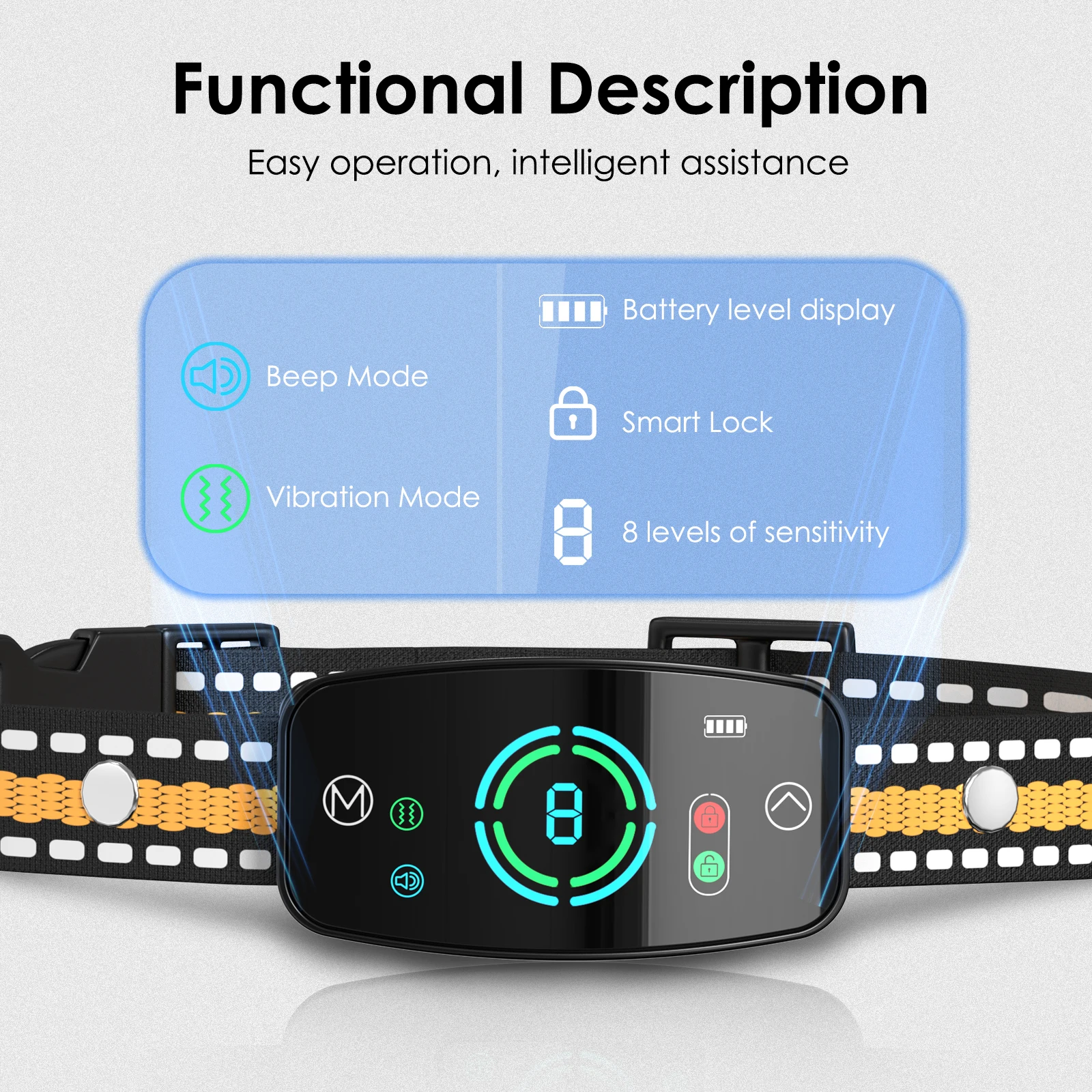 Smart Automatic Control Anti-bark Dog Bark E Collar USB Rechargeable Waterproof No shock Collar