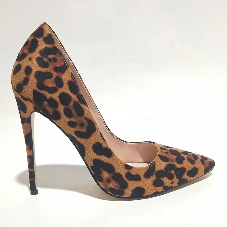 Animal print faux horse hair mature women high heel dress shoes pointy toe sexy high-heeled shoes