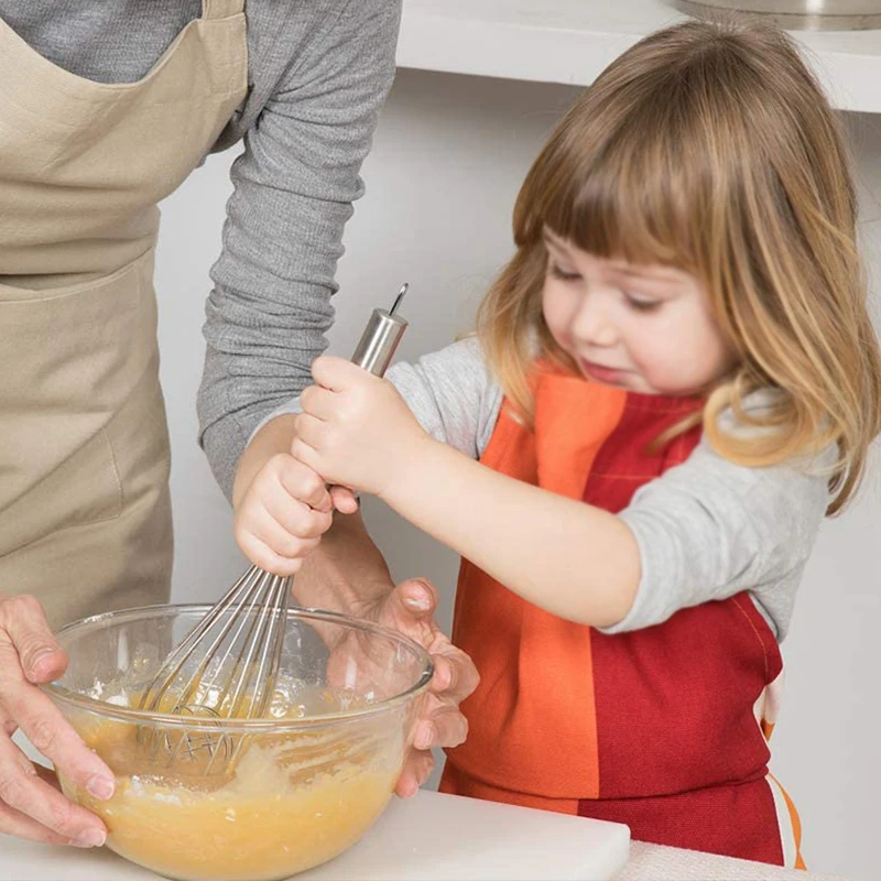 3pcs Stainless Steel Balloon Whisk Double Balloon Wire Whisk Blending Whisking Beating Stirring Egg Beater with inside Ball