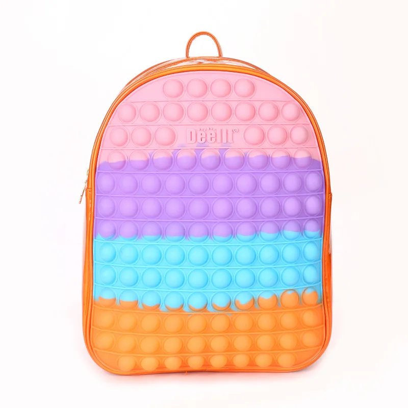 Hot sale pop-up silicone popping school bag personalized fidget push it bag for children