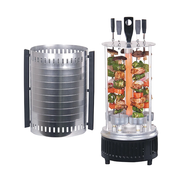 360 AUTO ROTATED ROASTING pork electric bbq grill machine with OIL SEPARATION CUP