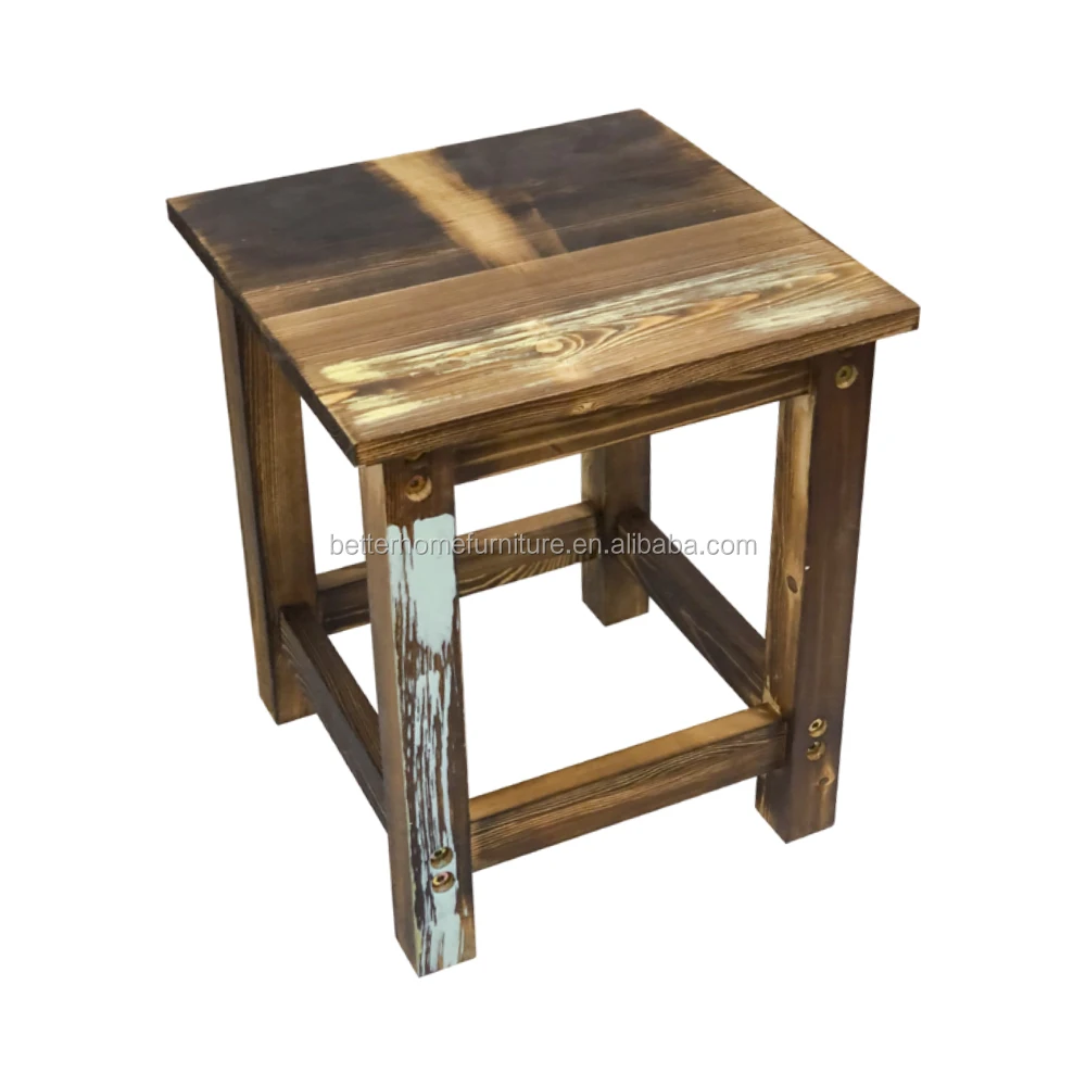 
ZJH Children kid wooden seat stool chairs anti-slipery child use chairs square shaped single stool 