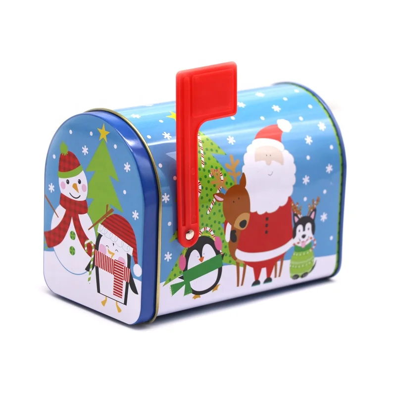 Подарок на день Святого Валентина, жестяной почтовый ящик, металлическая коробка с шарниром и красным флагом