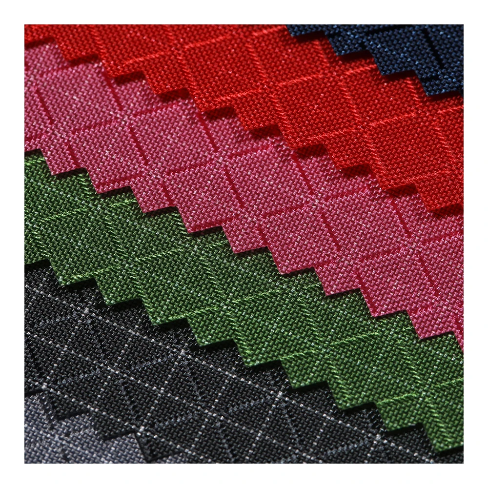 420D nylon Two tone diamond grid fabric material for bag
