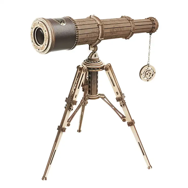 Robotime 3D Wooden Puzzles Model Building Kits DIY Kits Wooden Monocular Telescope Science Gifts Kits for Adults Kids