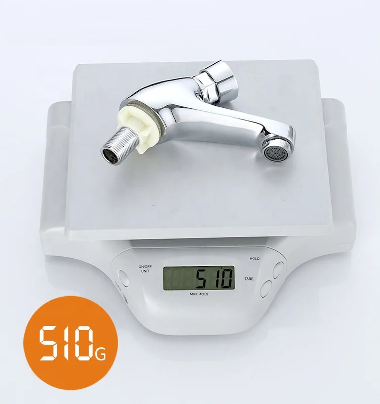 Ningbo Metalique Public Kitchen Bathroom Chrome Plated Self Closing Water Saving Time Delay Faucet Time-lapse faucet