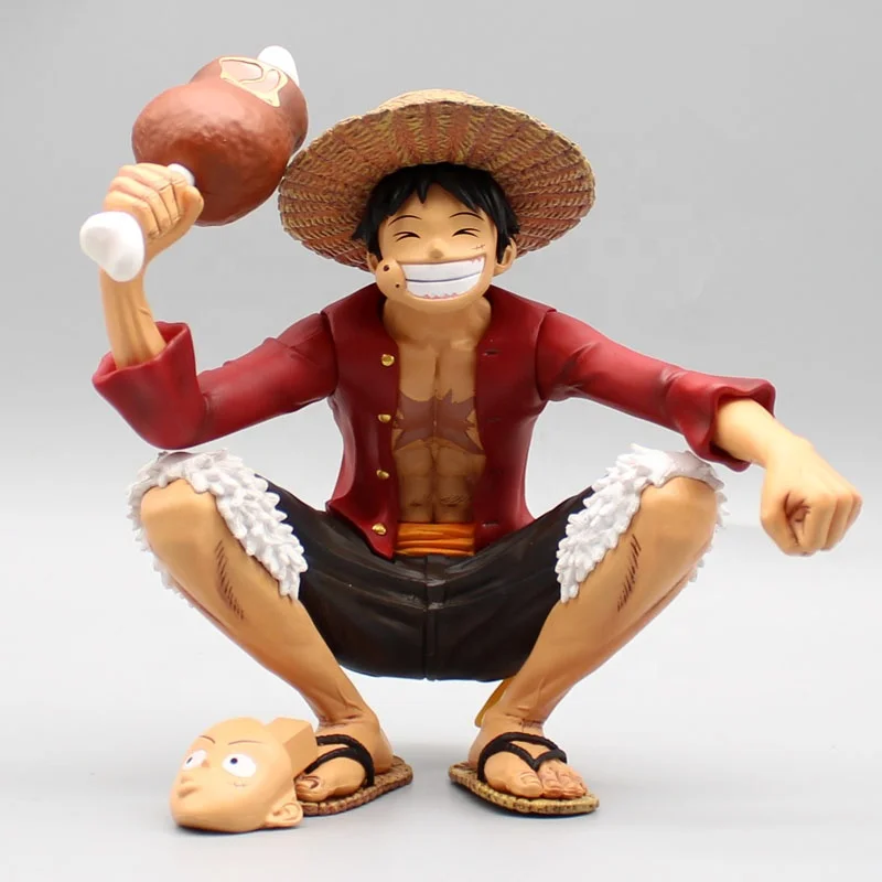 One Pieced Figure Eat Meat Luffy Trafalgar D Water Law Action Figure Monkey D. Luffy Anime 15cm PVC Model Toys for Children Gift