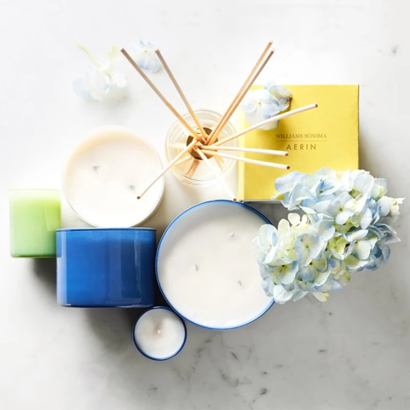 Scented candles gift set natural soy,Custom-made luxury two-core beeswax soy candles in stained glass jars