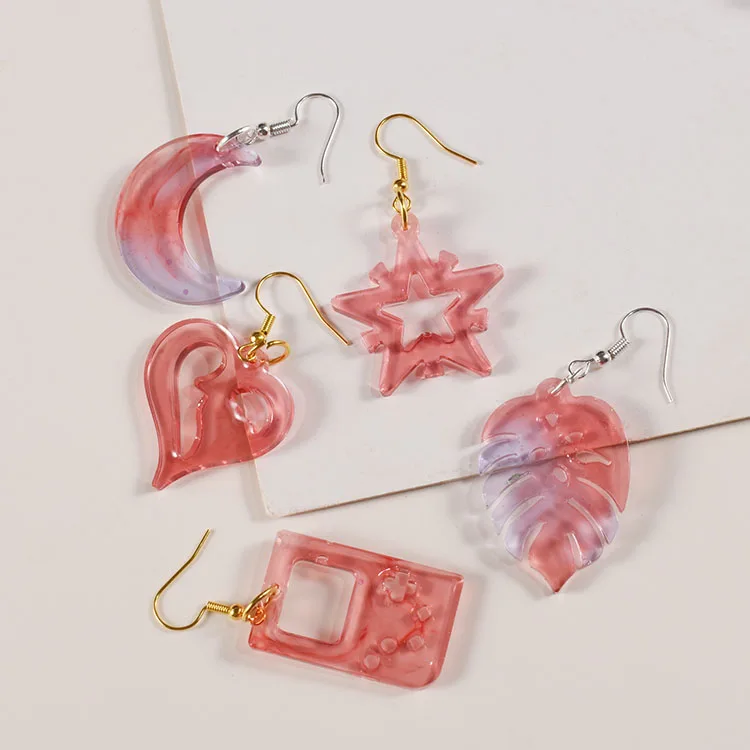 YS Exquisite Jewelry Making Mold Love Moon Resin Mold Leaves  Music Box Earrings Pendant Silicone Mold  Crafts Jewelry Making