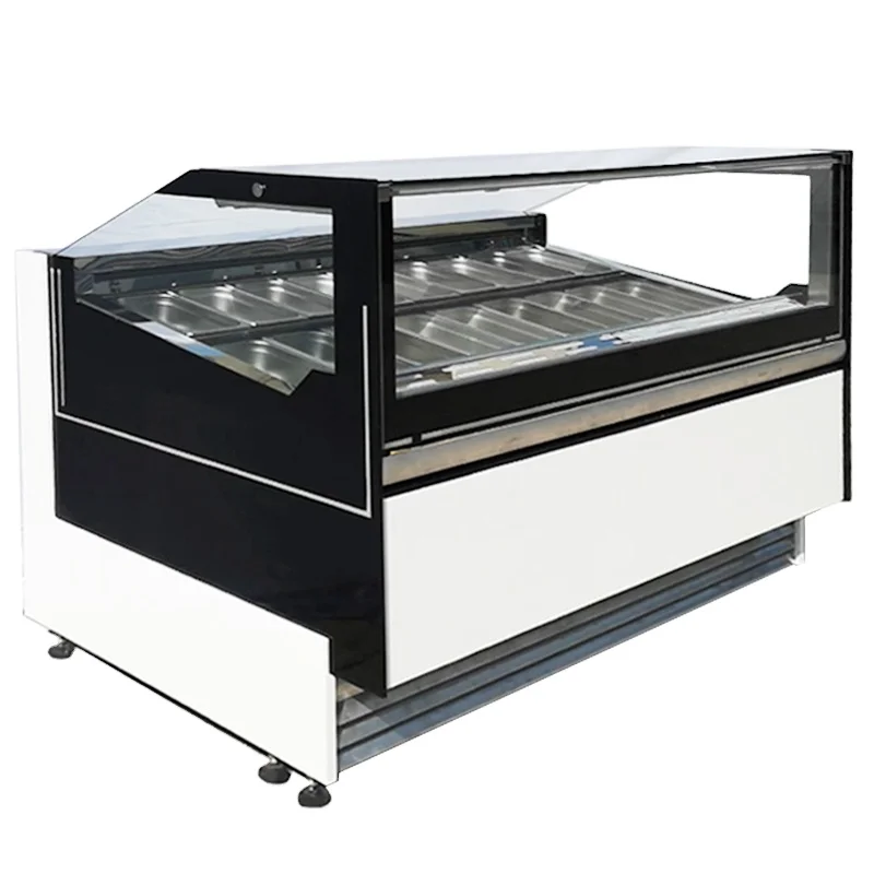 MEHEN 12 Trays gelato Refrigerator Freezer Ice Cream Display case Gelato Showcase Refrigerator Display Cabinet