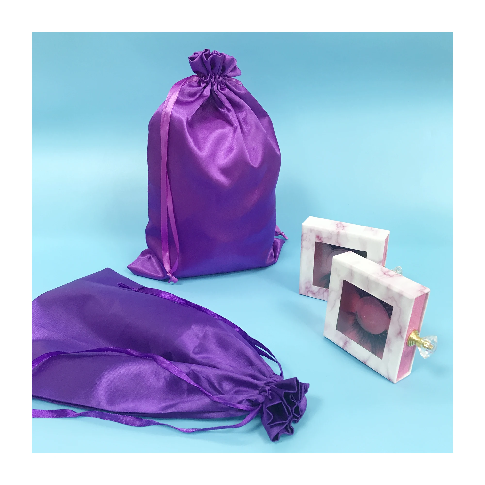 free logo custom shoe hair boxes with logo and silk bag for 100% human hair