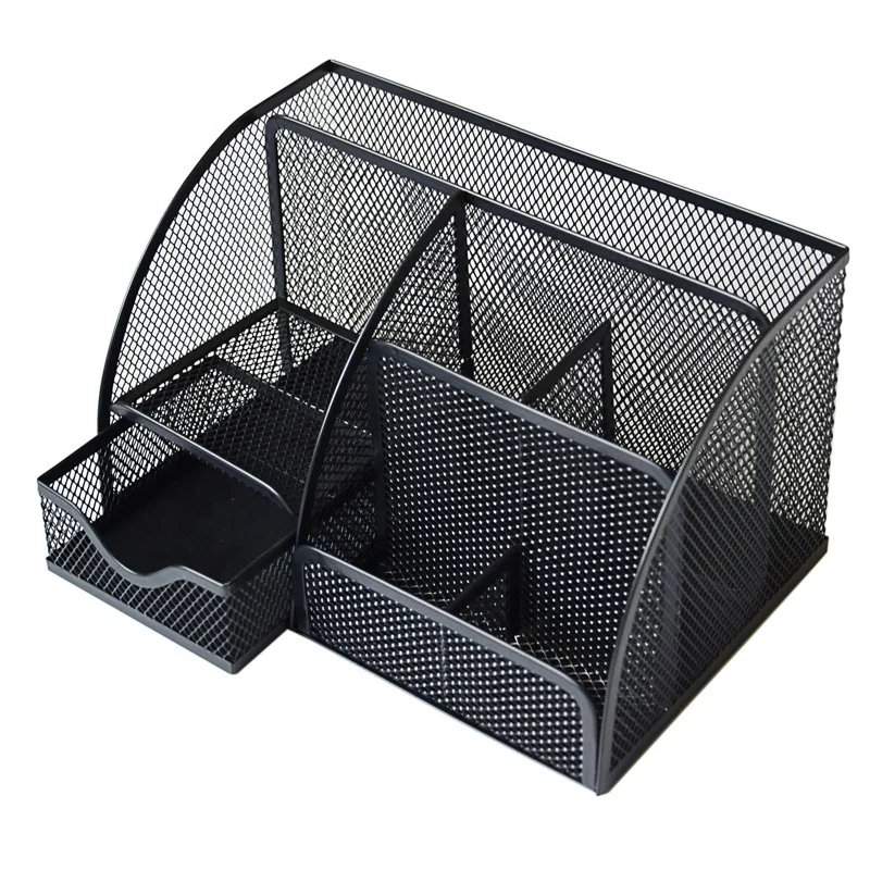 School Office Supplies Accessories Stationary Holders Desk Caddy Pencil Container Mesh Desk Organizer Pen Holder 2022 Metal