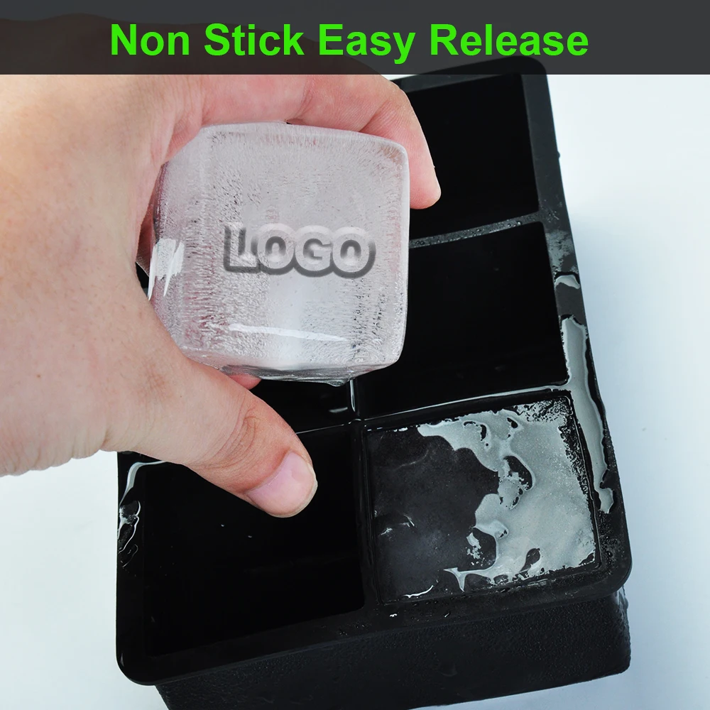 custom portable large reusable round circle silicone ice ball cube freezer mould molds maker tray for cocktails bourbon with lid