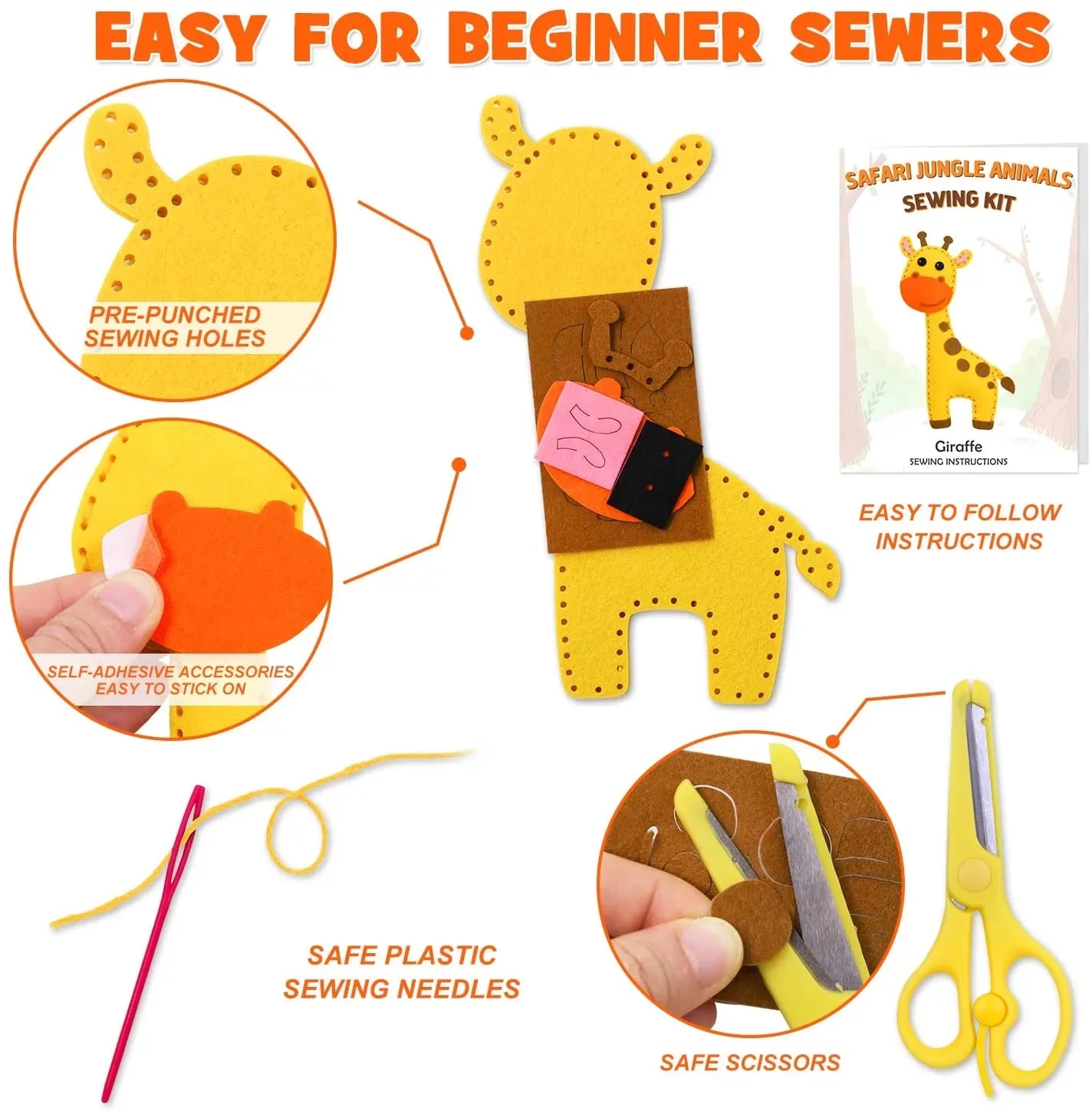 Custom Sewing Craft Kit DIY Kids Craft and Sew Set for Girls and Boys