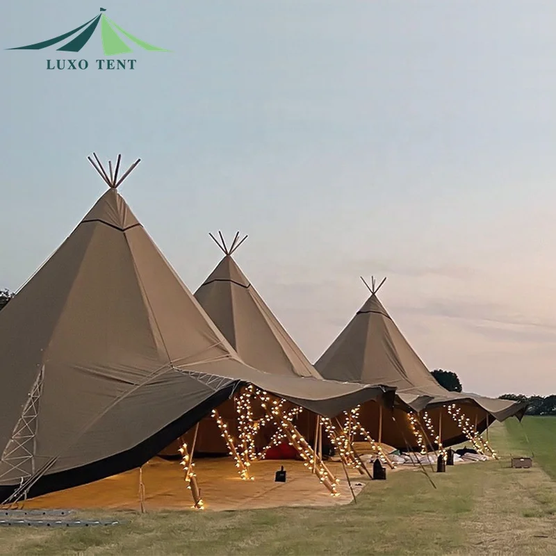 LUXO Large Waterproof Tipi Indian Safari Tent Strech Tent For Party Wedding Camping