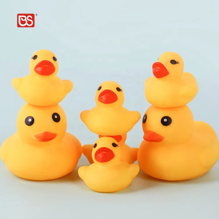 BS Promotional Custom Logo Low Price Eco-friendly Assortment Floating Bulk Yellow Shower Bath Toy Rubber Duck For Baby