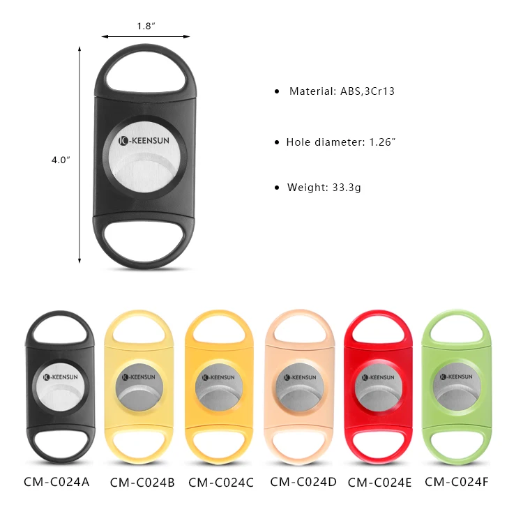 2024 new design hot sale colorful luxury custom Logo plastic cigar cutter black cigar lighter with built in cigar cutter