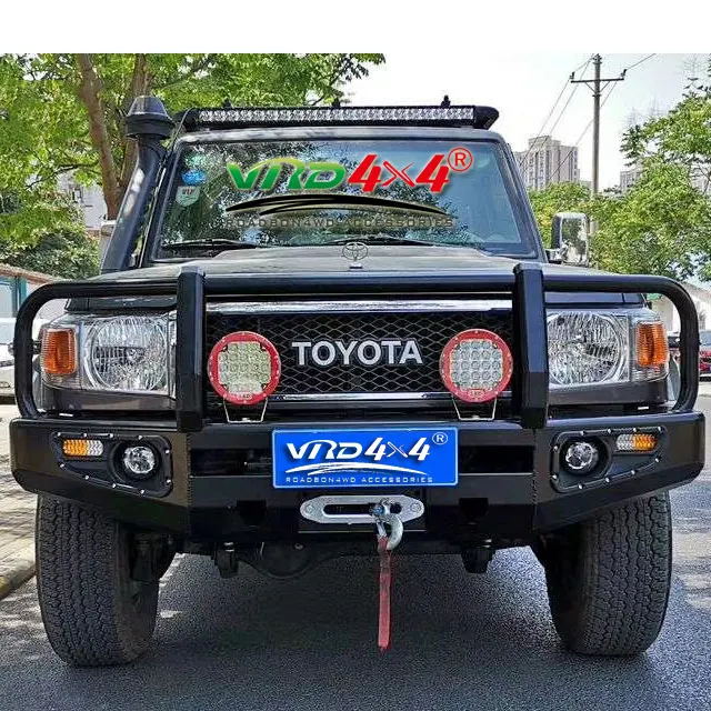 Стальной бампер Bull Bar LC70 OEM с порошковым покрытием, передний и задний бампер 4x4 для внедорожника Toyota Land Cruiser серии 70