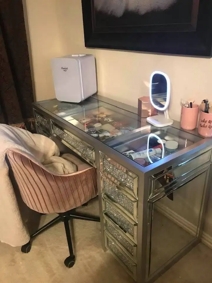 Dressing Table Set With Stool And Oval Shape Mirror Makeup Vanity Furniture Bedroom White,High Quality Dressing Table Mirror