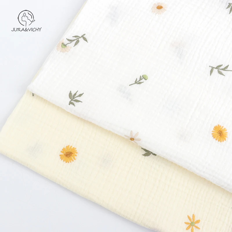 wholesale double gauze embroidery muslin fabric