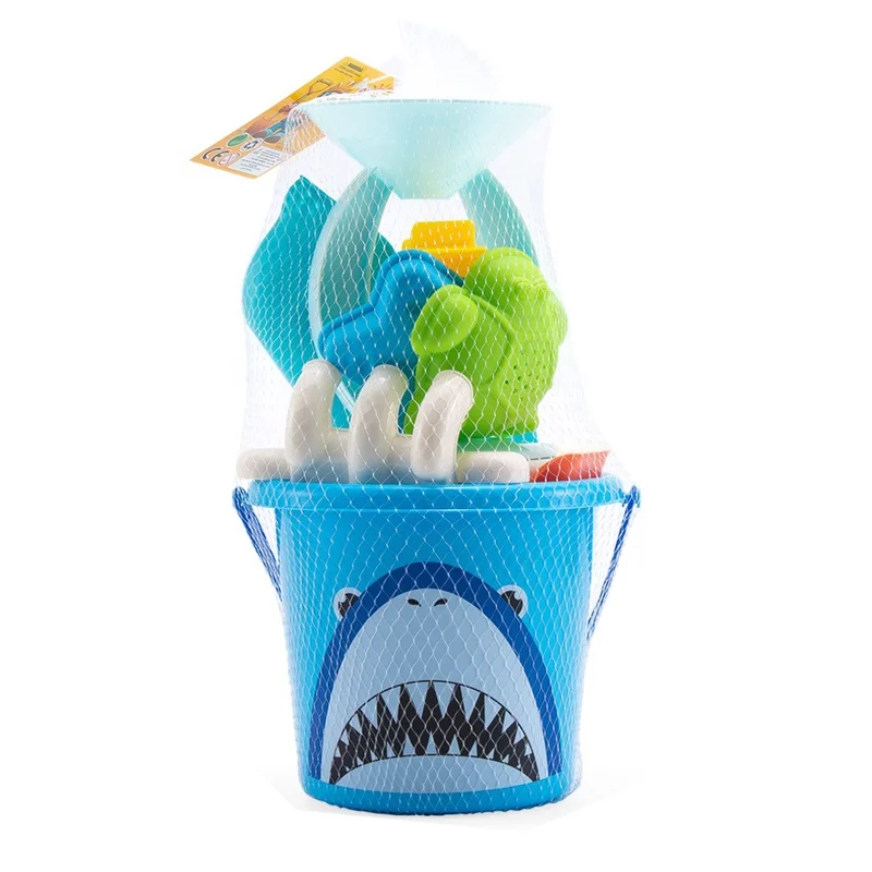 
2020 New 8 pcs Eco Friendly Summer Outdoor Toys Animal Funny Plastic Beach Bucket Sand Toy For Kids 