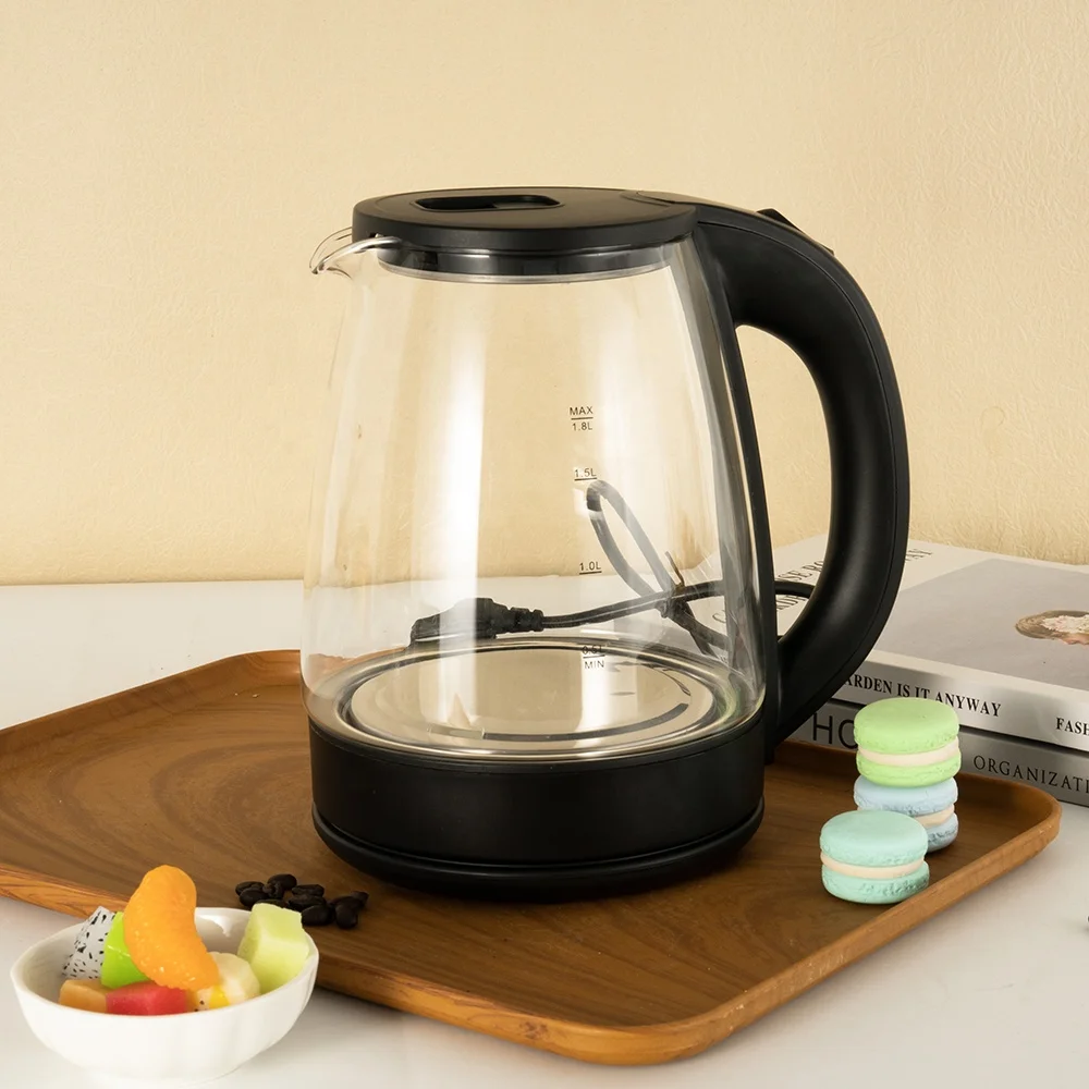 Портативная бытовая техника умный автоматический выключатель пищевой 304 из нержавеющей стали стеклянный корпус Электрический бойлер чайники