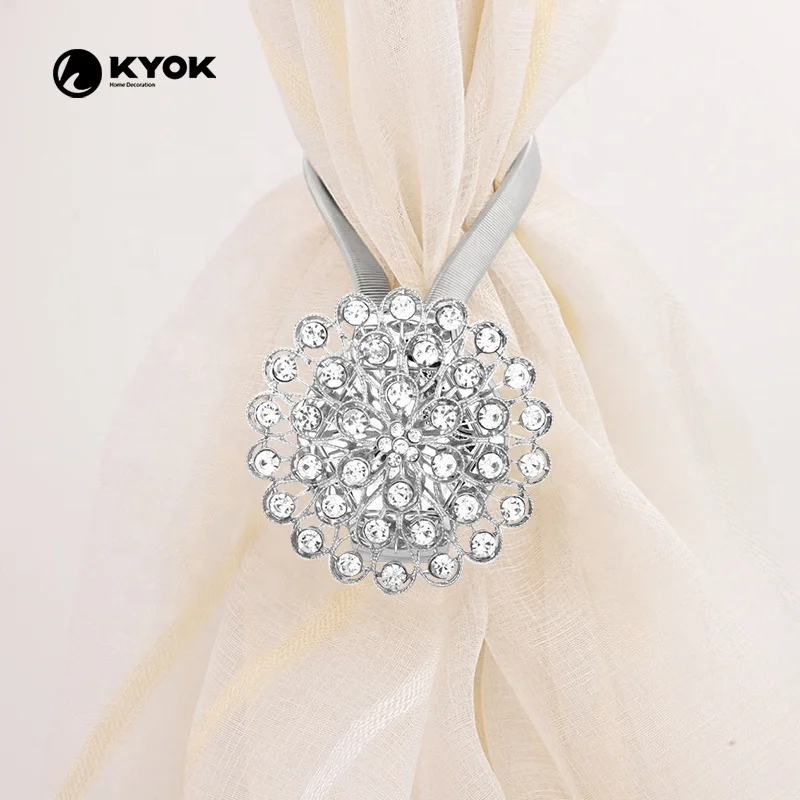 Easy to install  KYOK beaded tassels curtain tieback  leaf curtain tieback decorative shining curtain tieback
