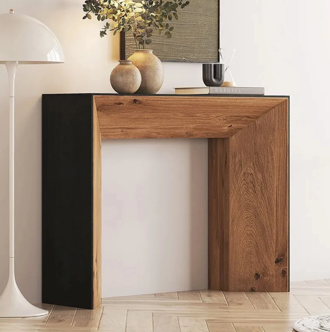 Living Room Furniture Modern Design Wooden Rattan Rectangular Hallway Console Table